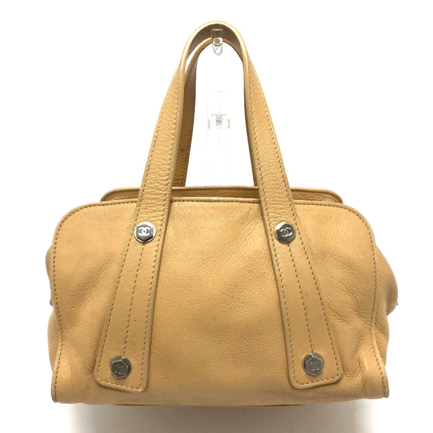 Chanel Beige Leather Boston Bag ()