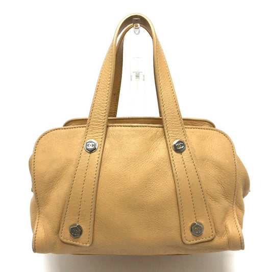 Chanel Beige Leather Boston Bag ()