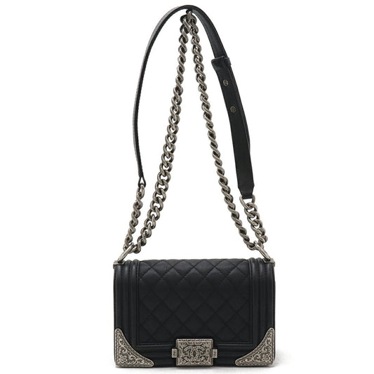 Chanel Black Leather Shoulder Bag ()