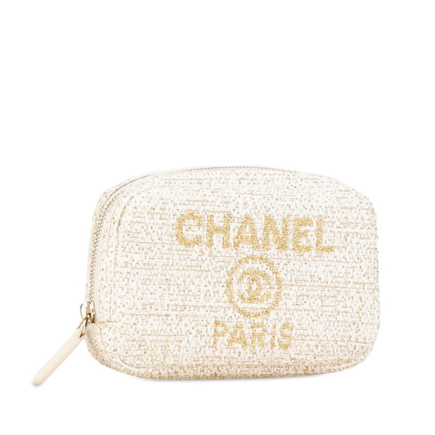 Chanel White Tweed Pouch ()