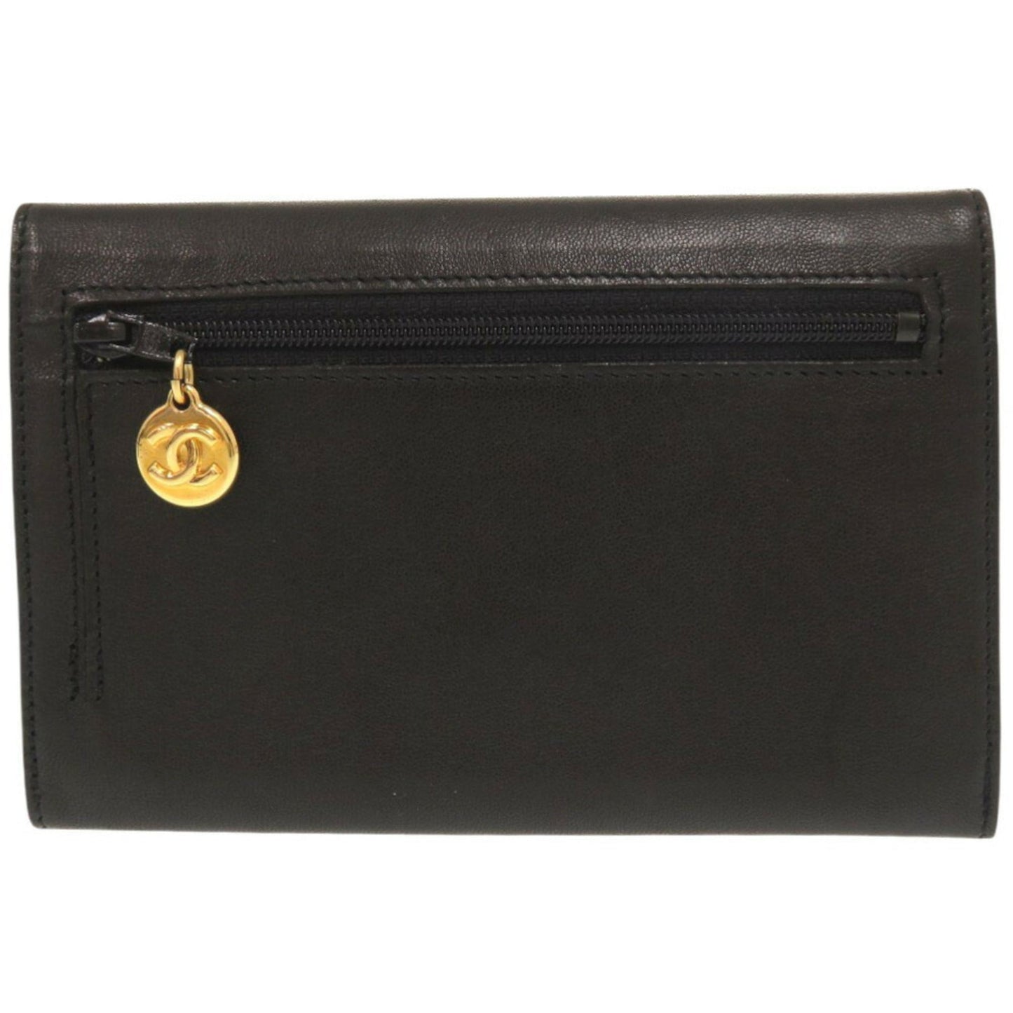 Chanel Black Leather Wallet (Bi-Fold) ()