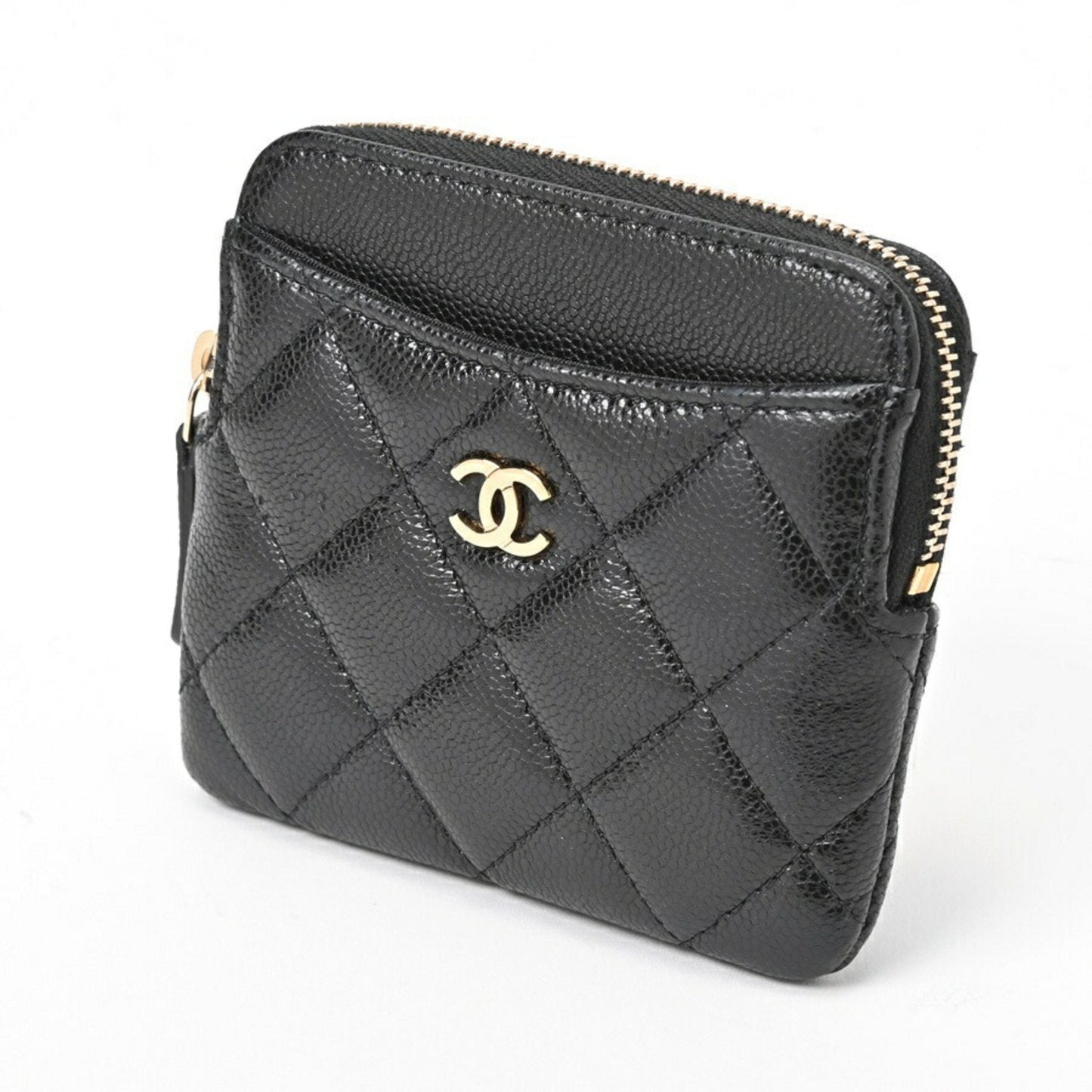 Chanel Black Grained Calfskin Coin Purse/Coin Case ()