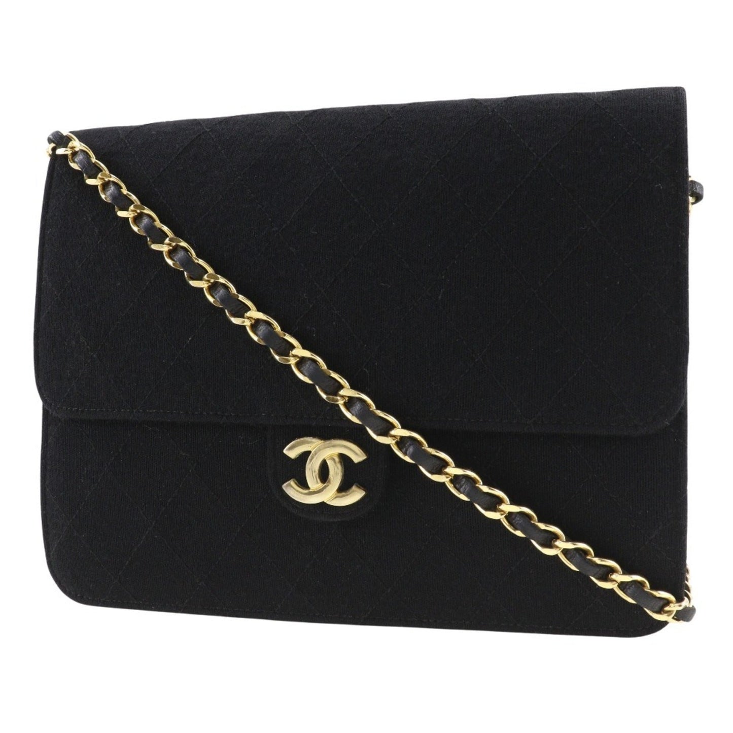 Chanel Black Cotton Shoulder Bag ()