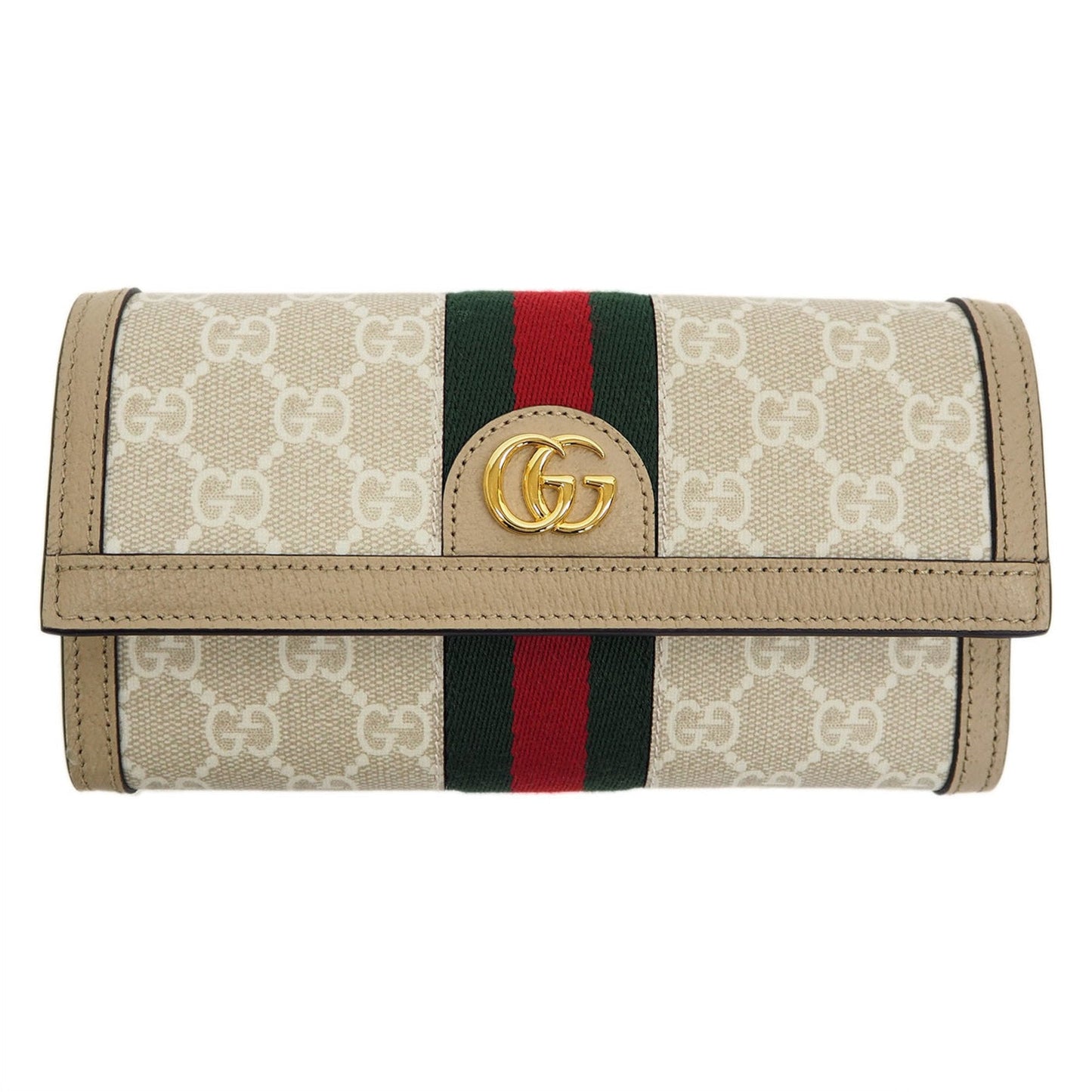 Gucci Ophidia Beige White Gg Supreme Long Wallet (Bi-Fold) ()