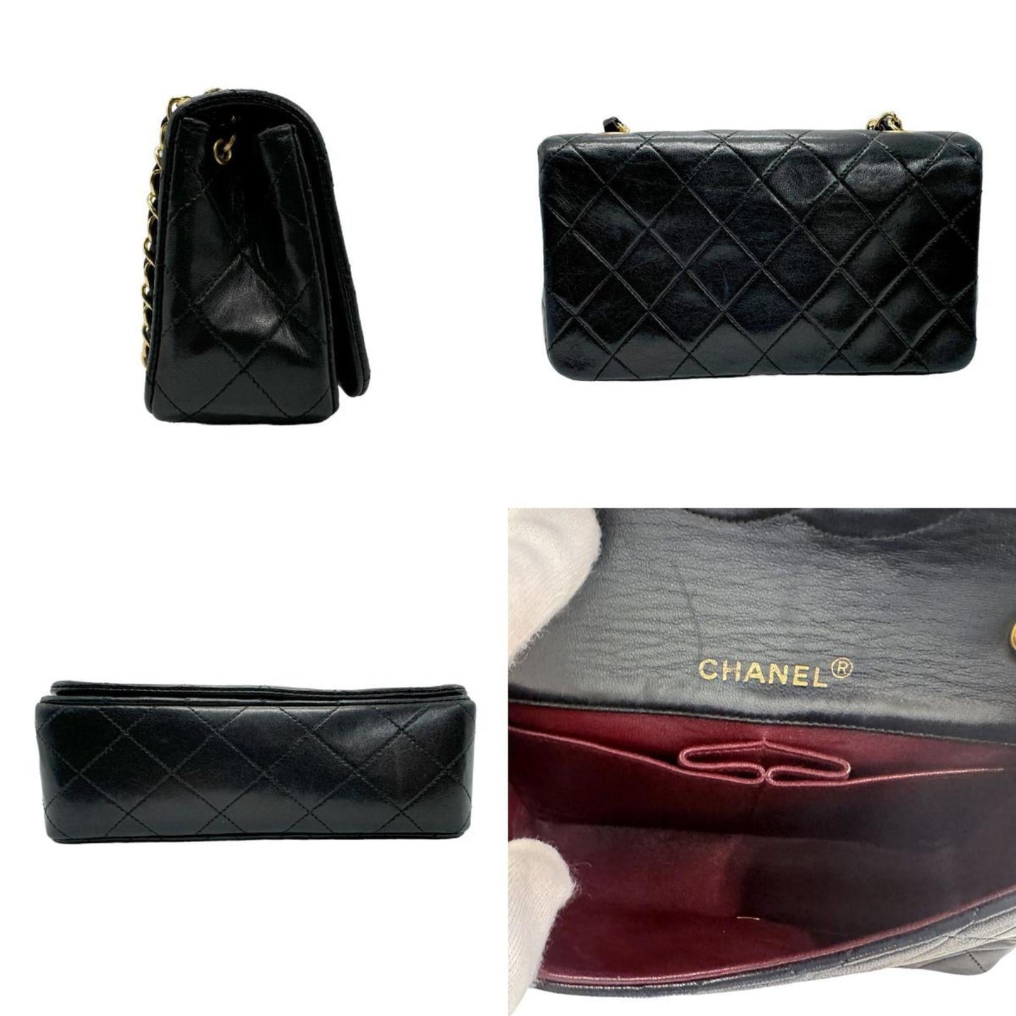 Chanel Black Leather Metal Shoulder Bag ()