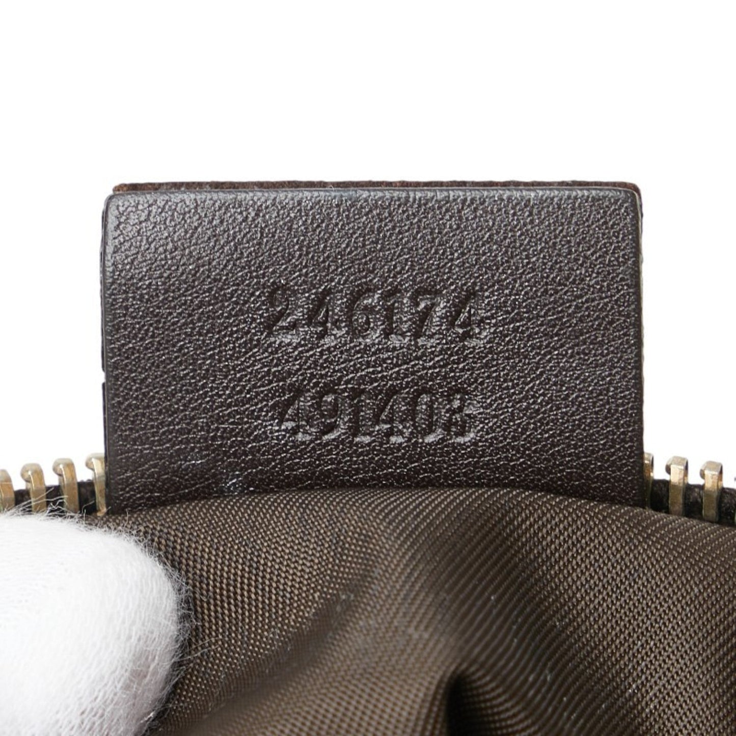 Gucci Beige Brown Canvas Leather Pouch ()