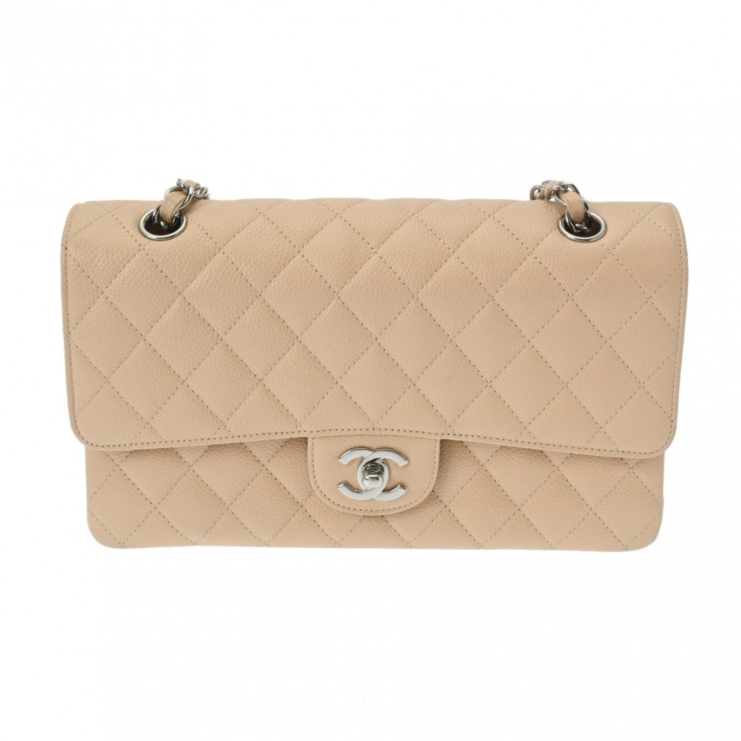 Chanel Beige Caviar Leather Shoulder Bag ()