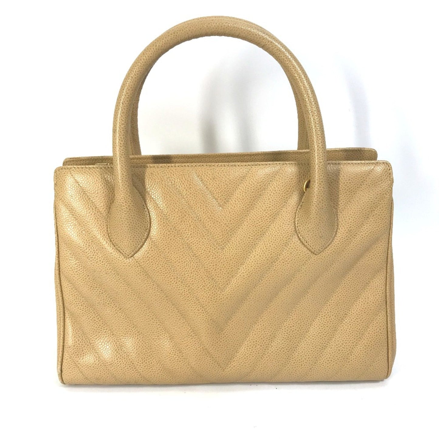 Chanel Beige Leather Handbag ()