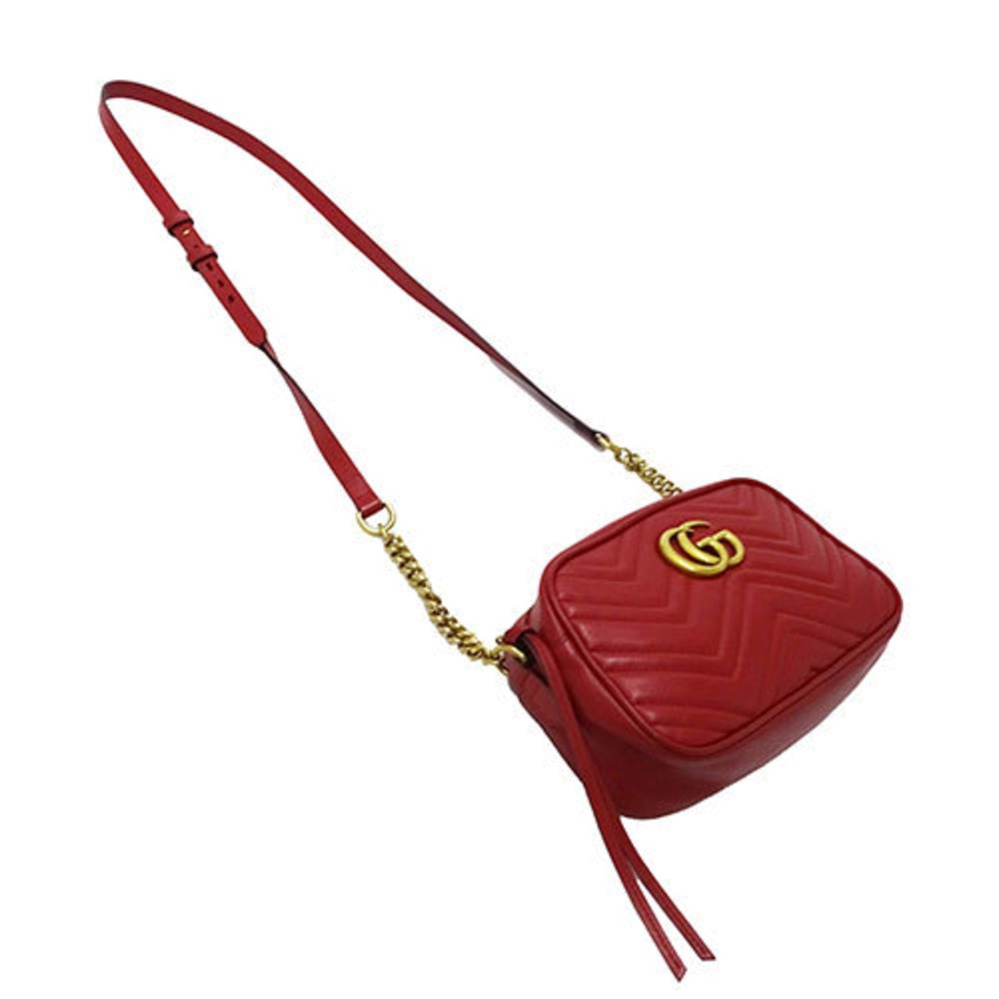 Gucci Gg Marmont Red Color Leather Shoulder Bag ()