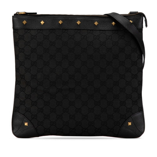 Gucci Black Canvas Leather Shoulder Bag ()