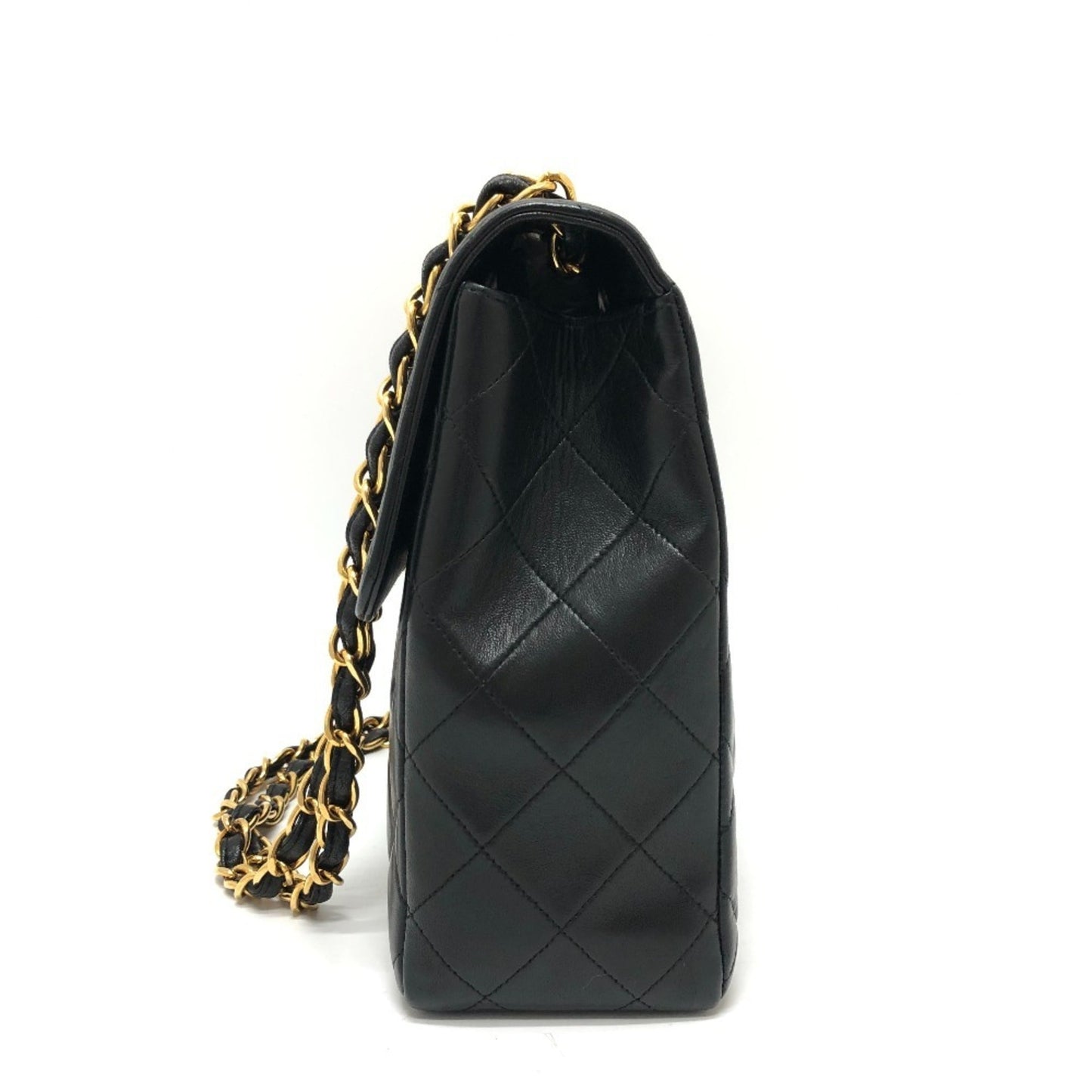 Chanel Black Leather Handbag Shoulder Bag ()