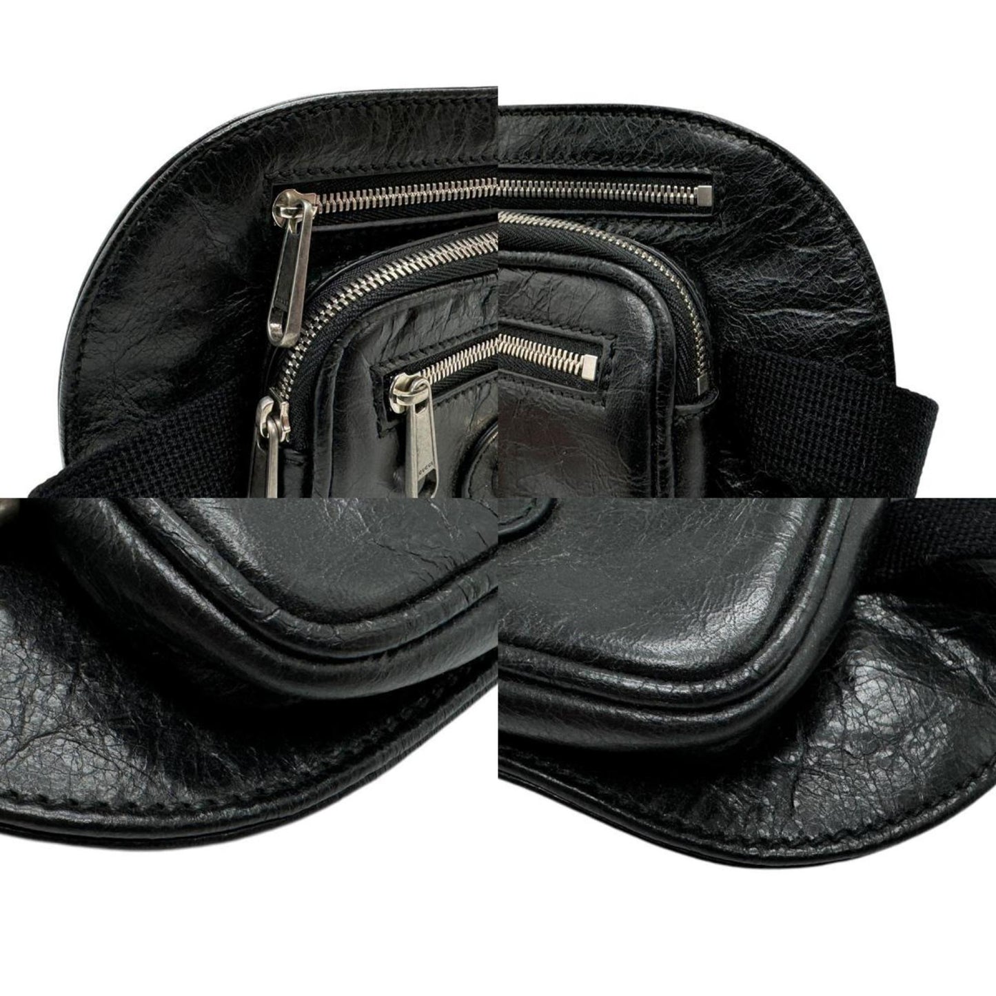 Gucci Black Leather Fanny Pack Sling Bag ()