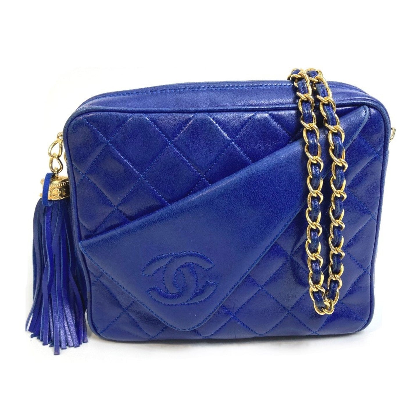 Chanel Blue Leather Shoulder Bag ()