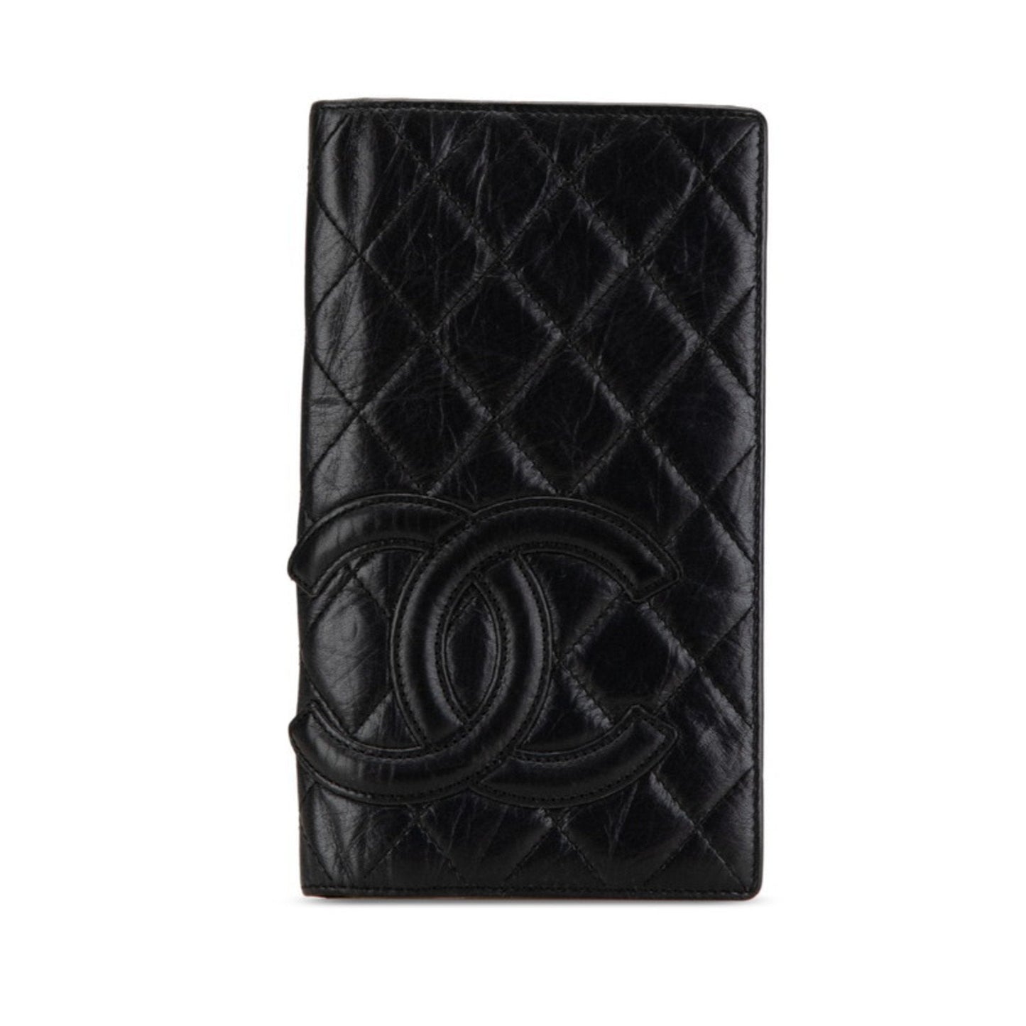 Chanel Black Leather Long Wallet (Bi-Fold) ()