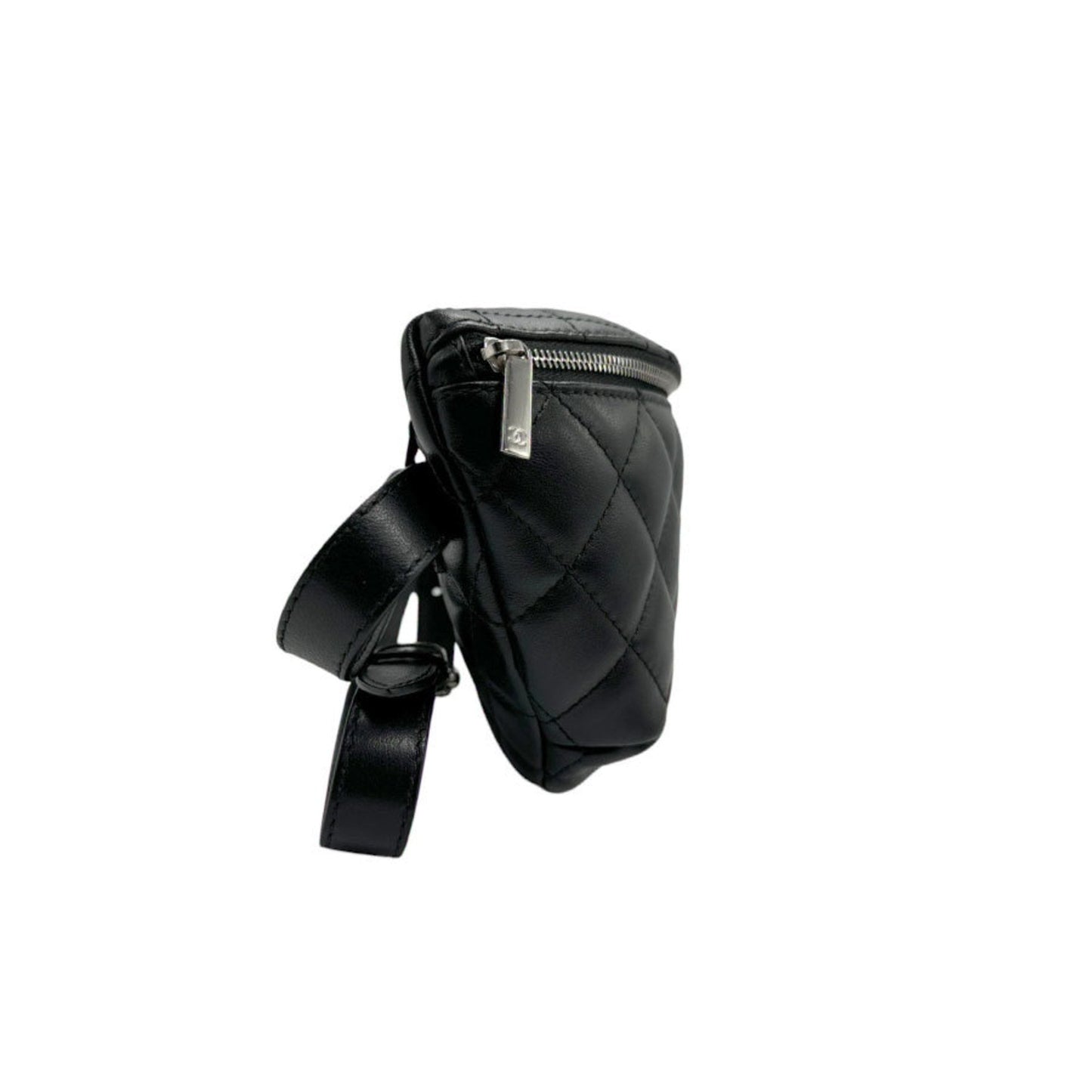 Chanel Black Leather Fanny Pack Sling Bag ()