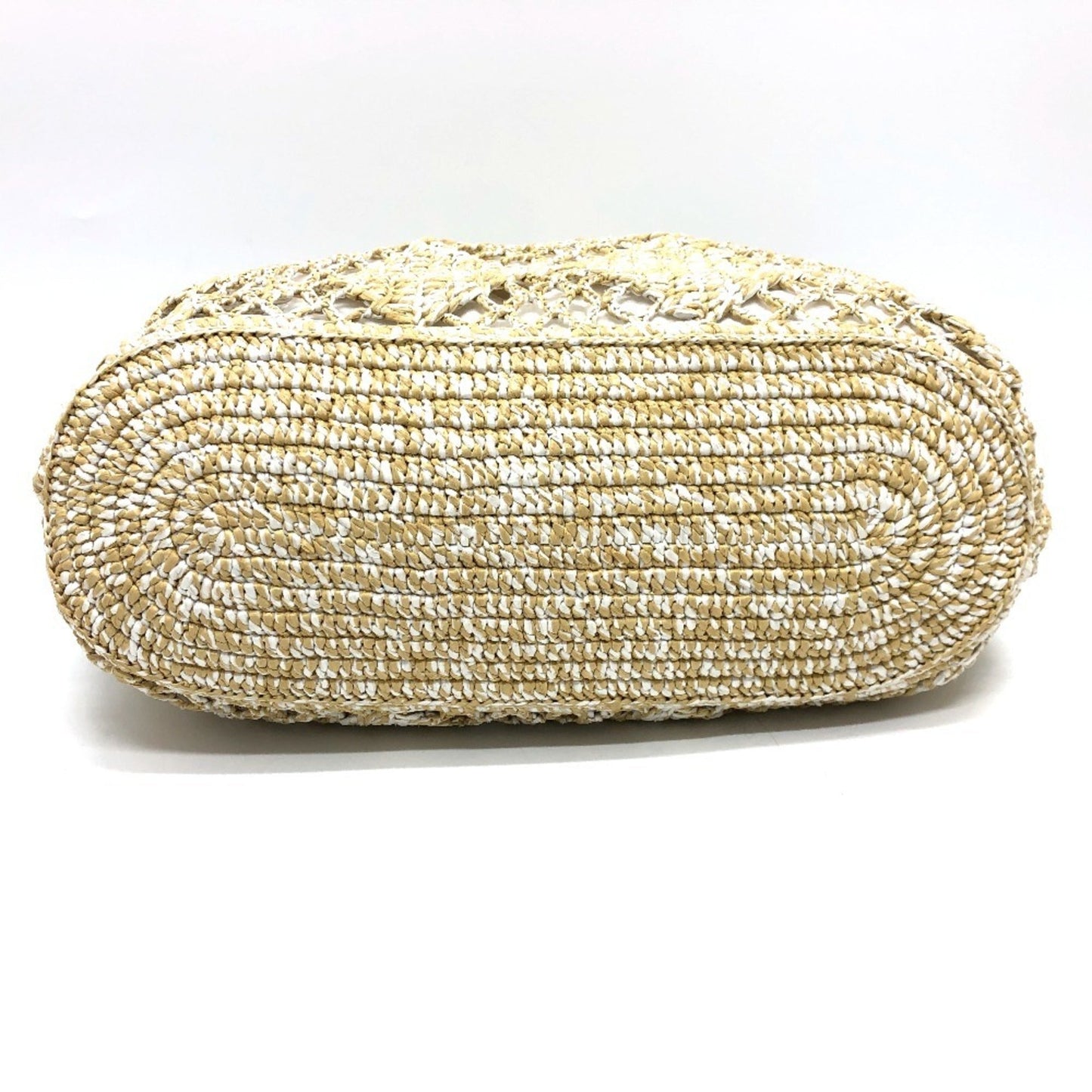 Chanel Beige Raffia Pouch Tote Bag ()