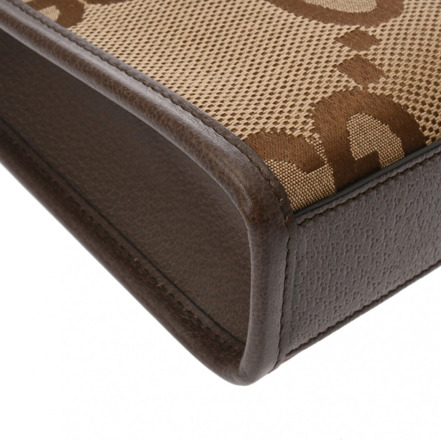 Gucci Gg Canvas Beige Brown Gg Canvas Leather Handbag Tote Bag ()