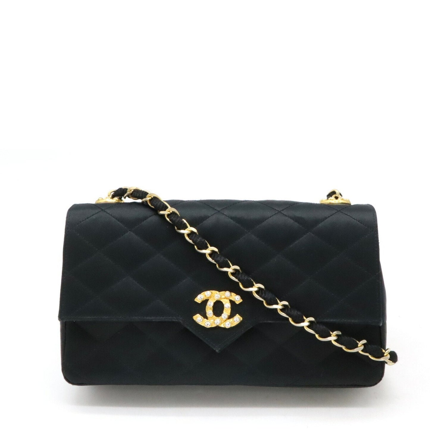 Chanel Black Satin Shoulder Bag ()