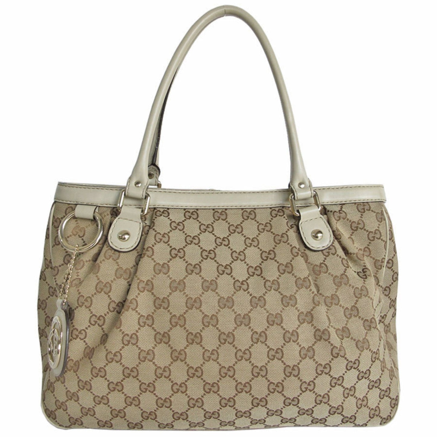 Gucci Beige Canvas Leather Handbag ()