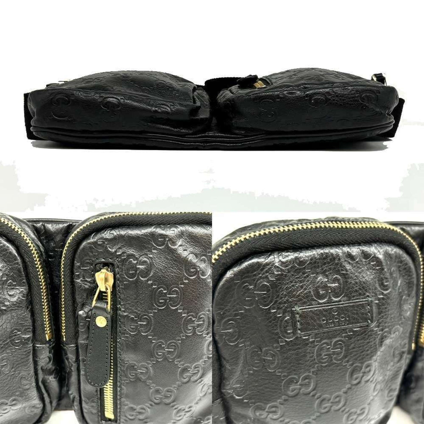 Gucci Black Leather Pouch Sling Bag ()