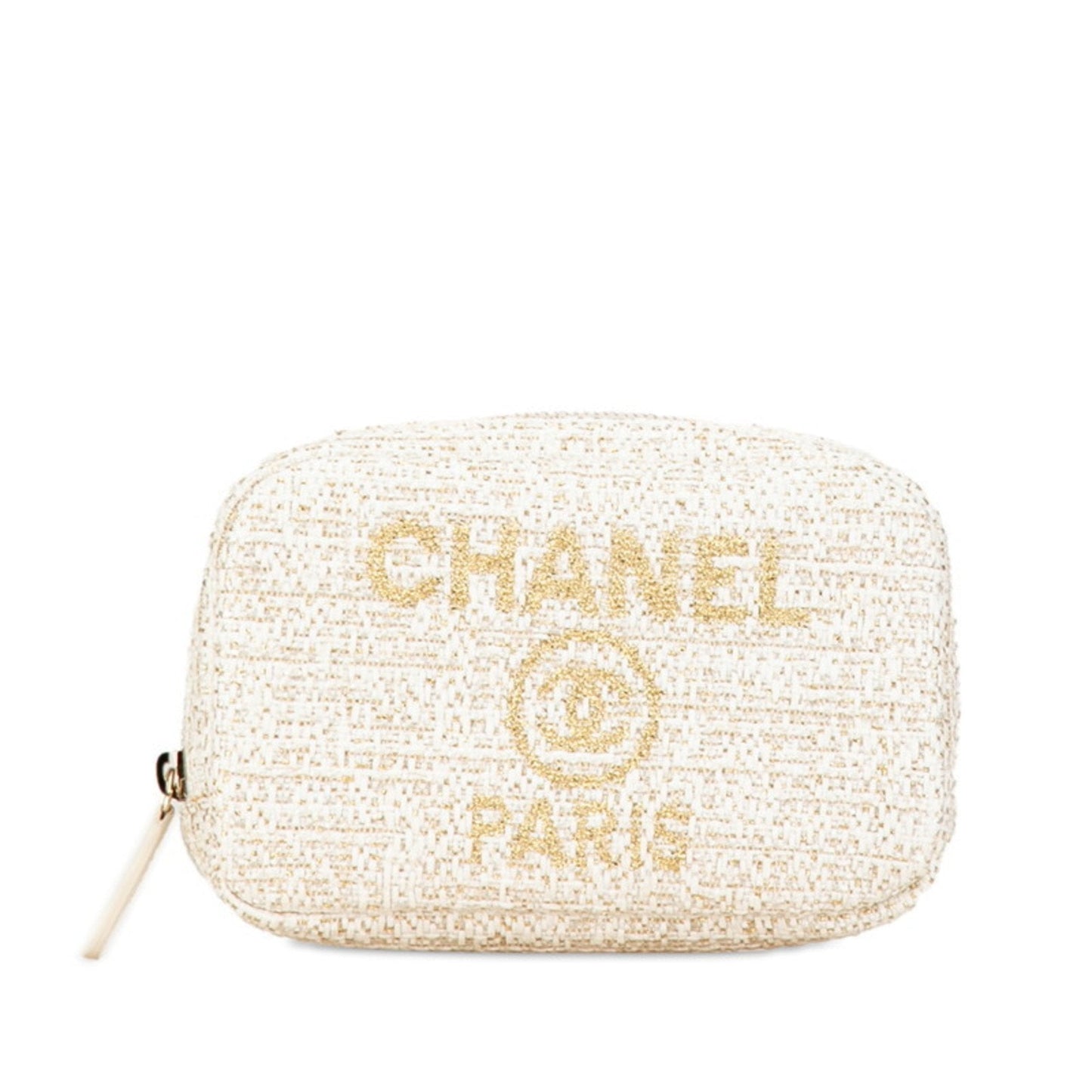 Chanel White Tweed Pouch ()