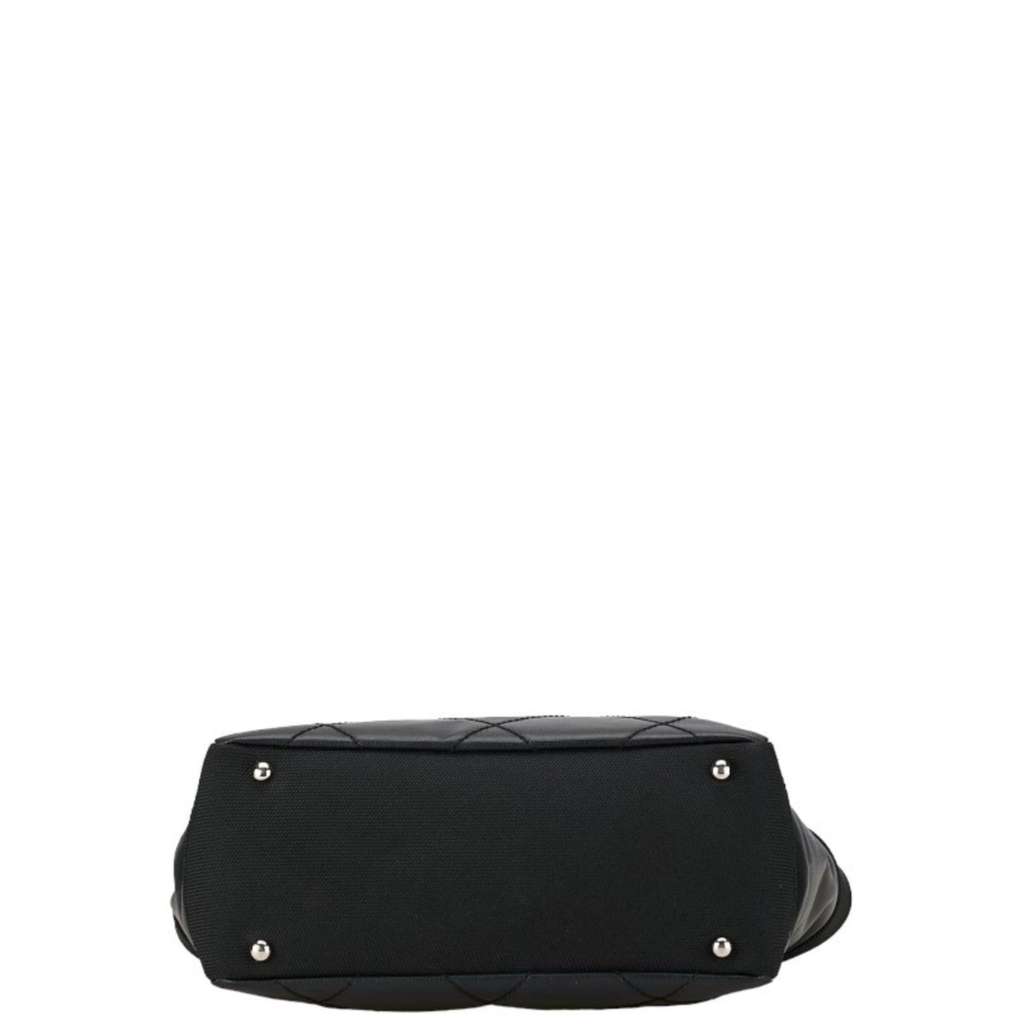 Chanel Black Pvc Canvas Handbag Pochette Pouch Tote Bag ()