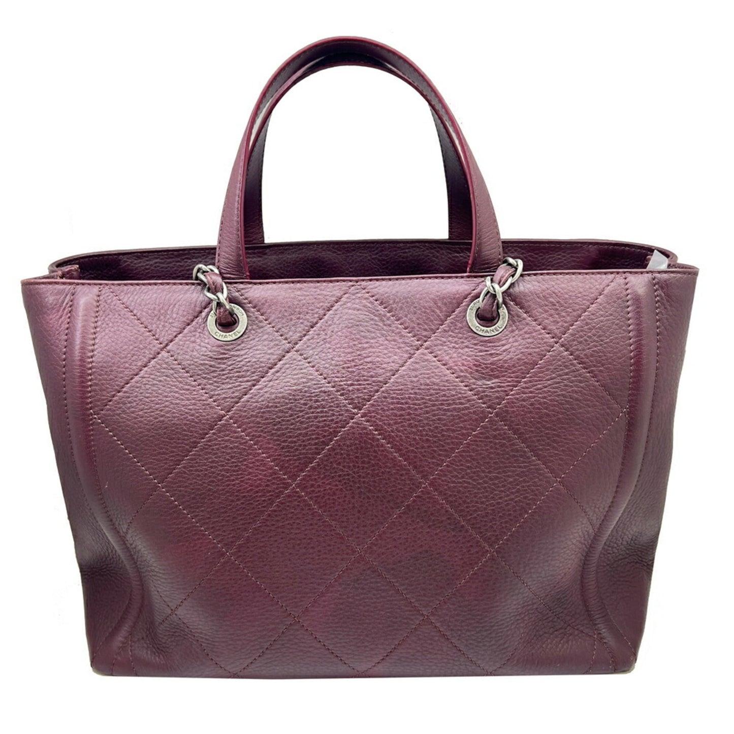Chanel Wine Leather Handbag Shoulder Bag Tote Bag ()