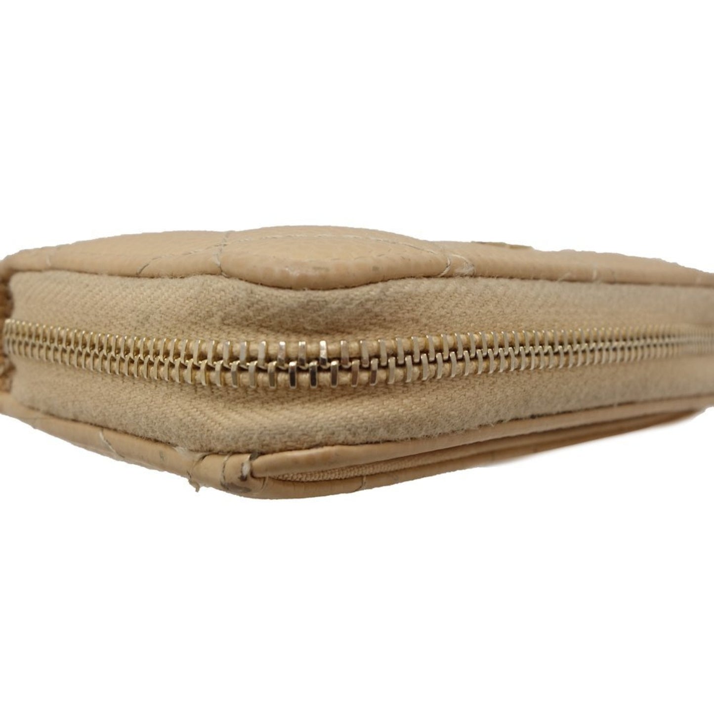 Chanel Beige Beige Gold Grained Calfskin Coin Purse/Coin Case ()