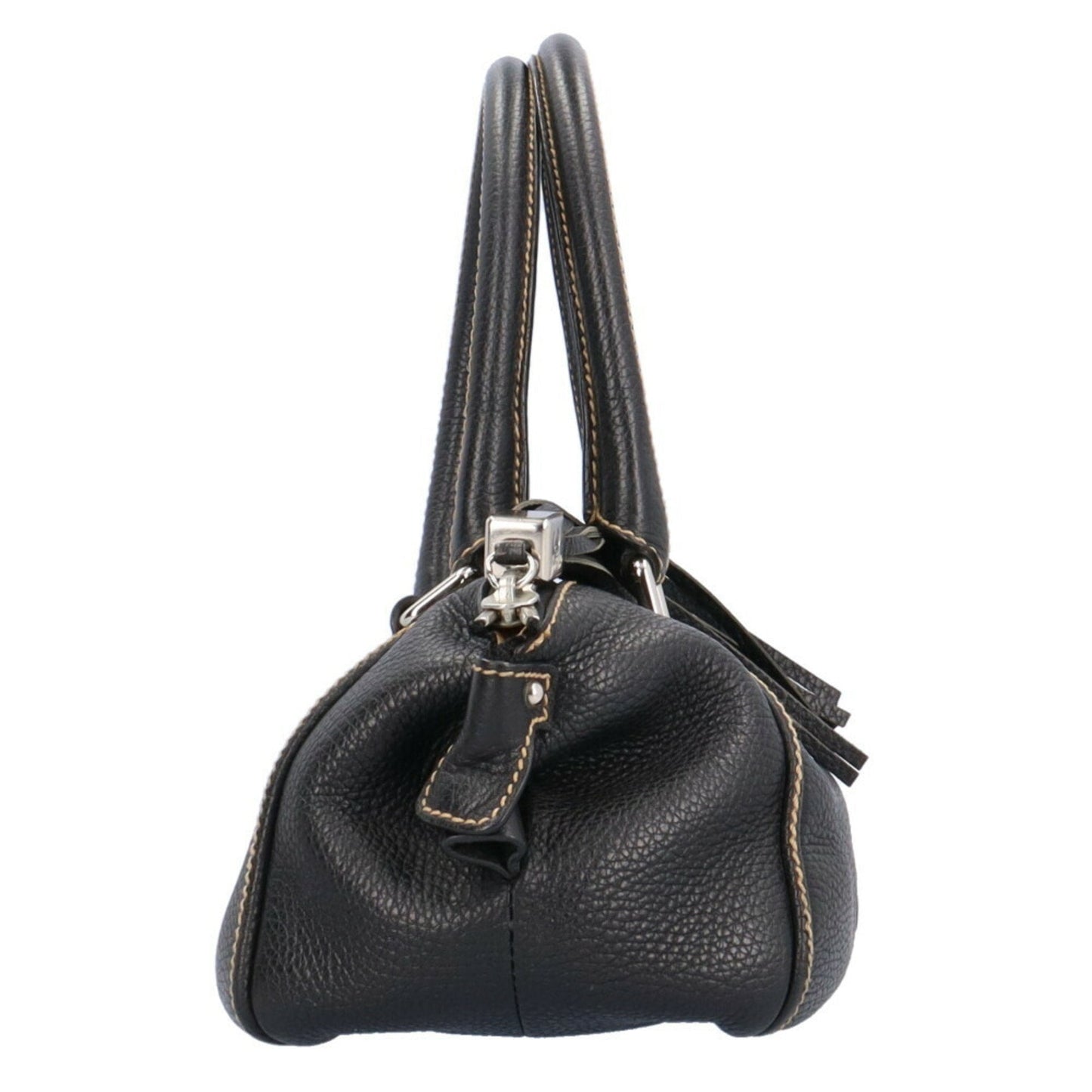 Chanel Black Leather Boston Bag Handbag ()