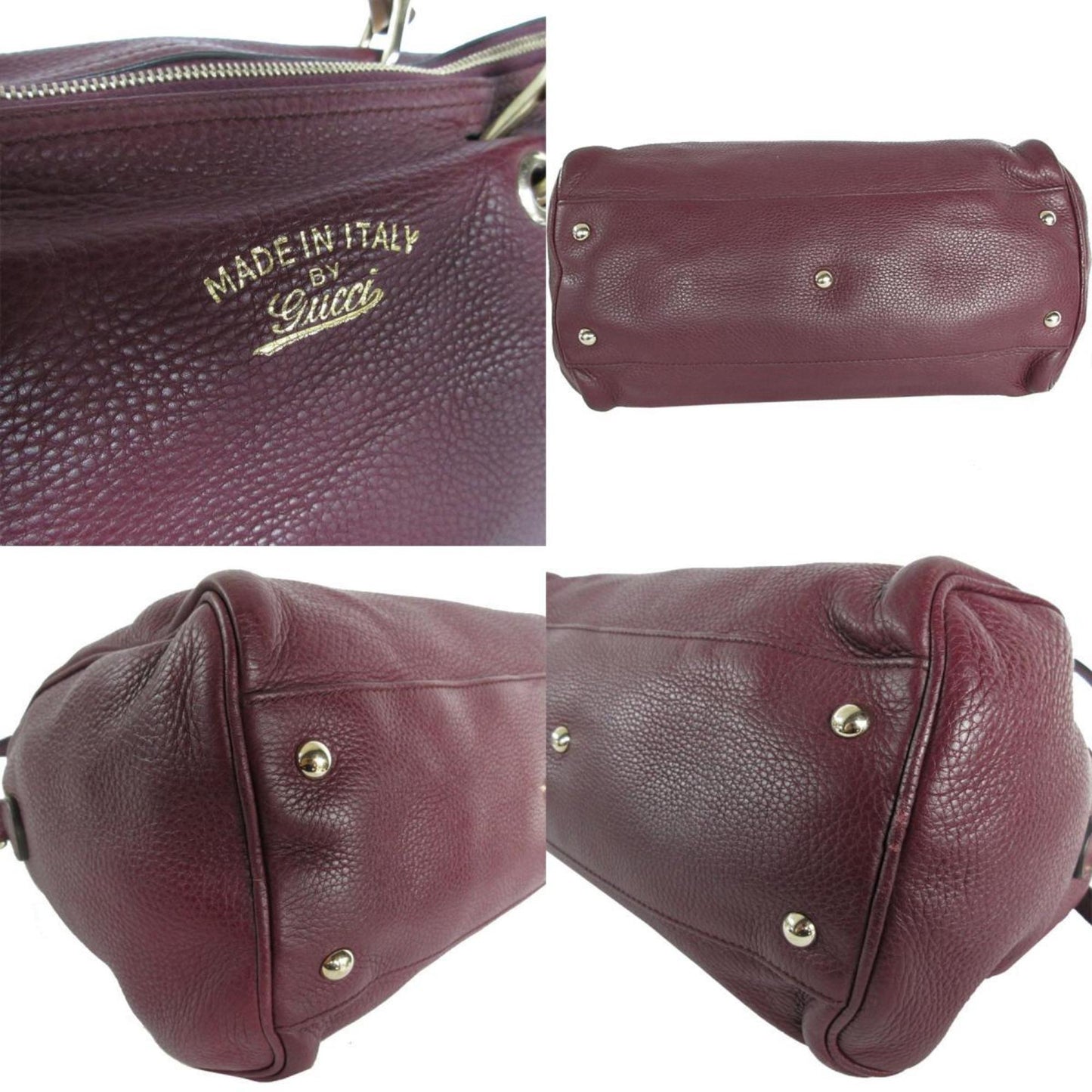 Gucci Bordeaux Leather Handbag Shoulder Bag ()