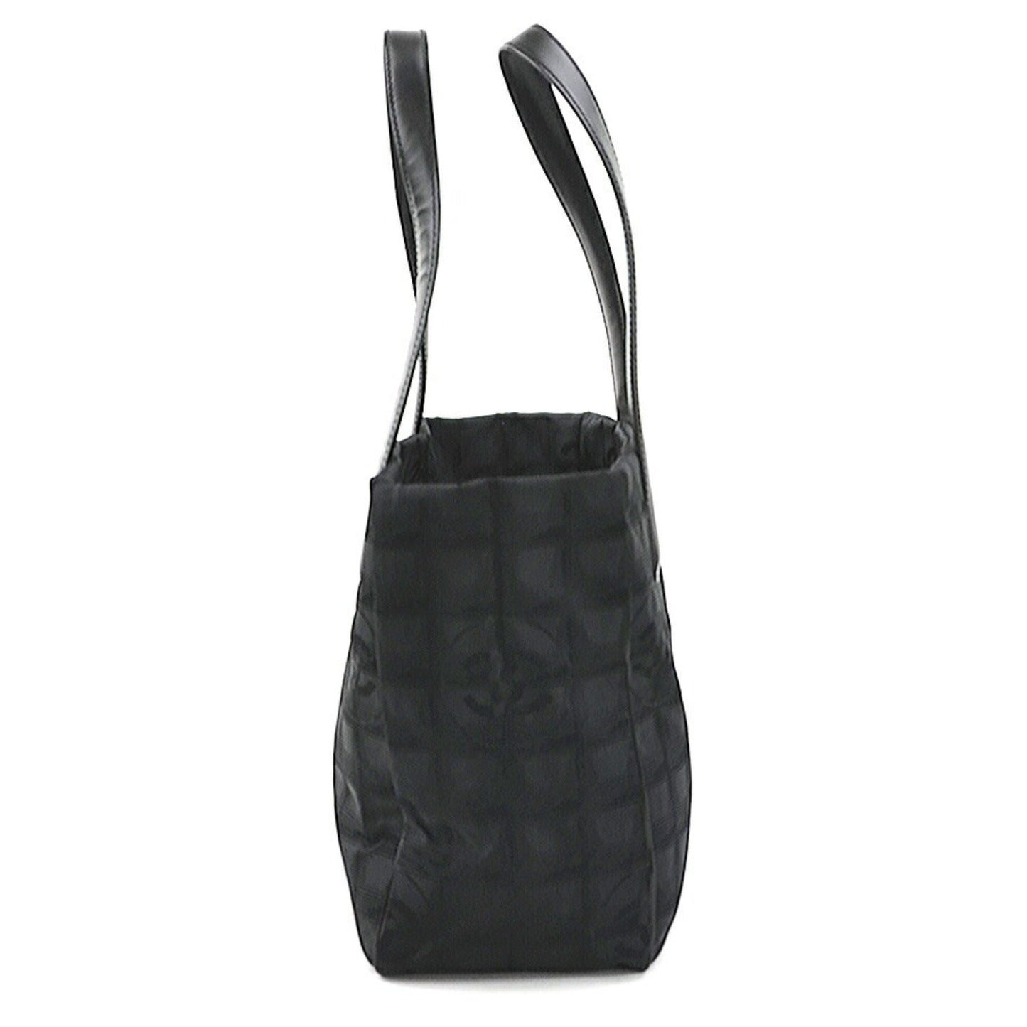 Chanel Black Nylon Jacquard Leather Shoulder Bag Tote Bag ()