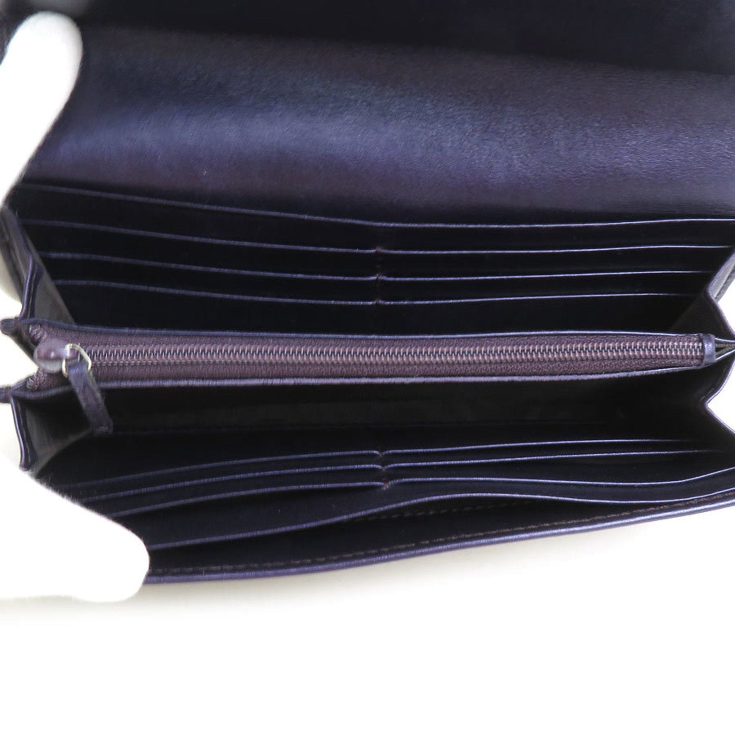 Gucci Beige Purple Gg Canvas Leather Long Wallet (Bi-Fold) ()