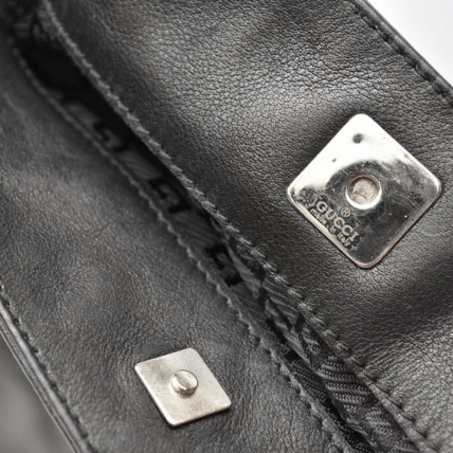 Gucci Black Leather Handbag Shoulder Bag ()