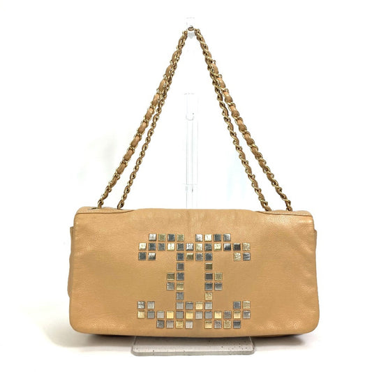 Chanel Beige Leather Shoulder Bag ()