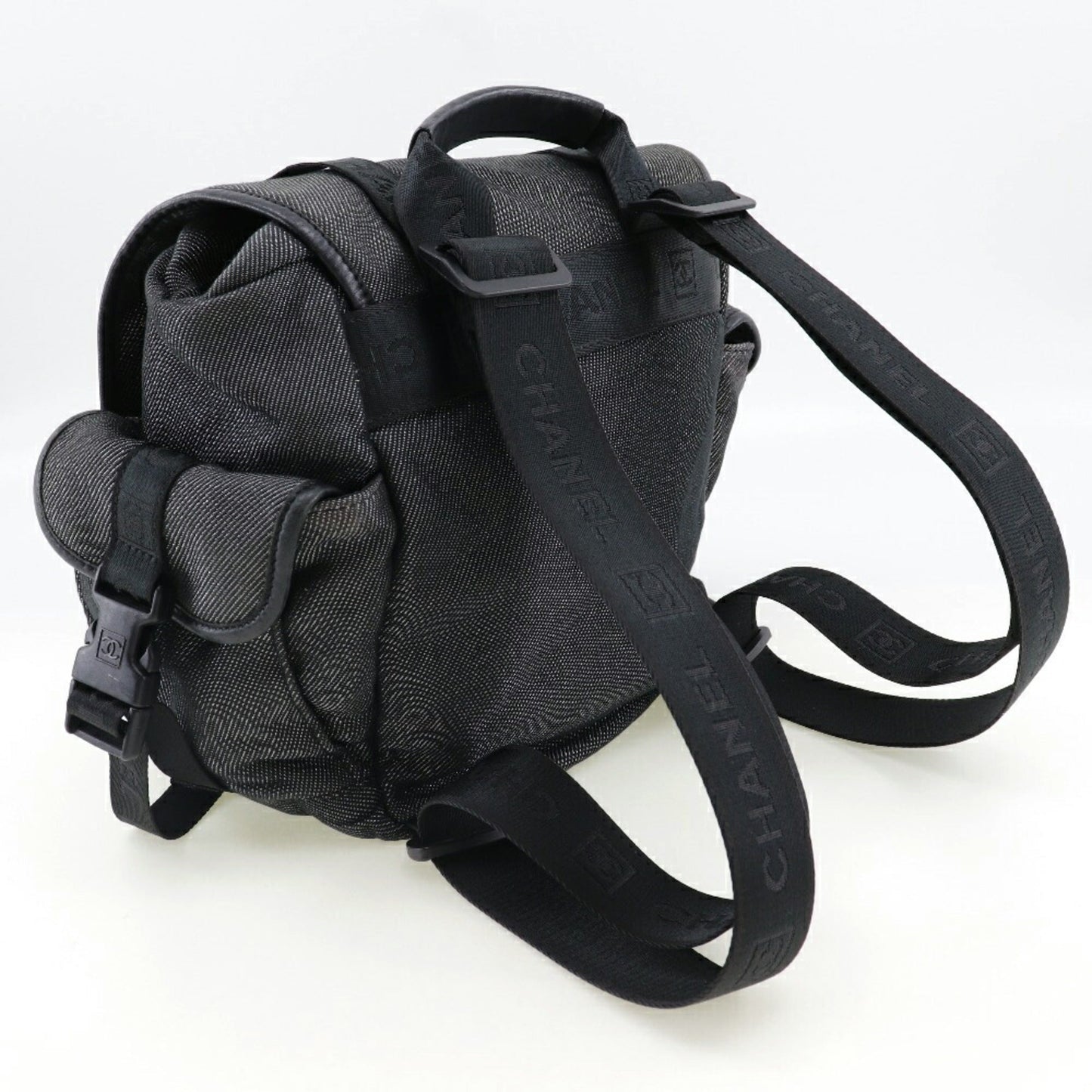 Chanel Black Canvas Backpack ()