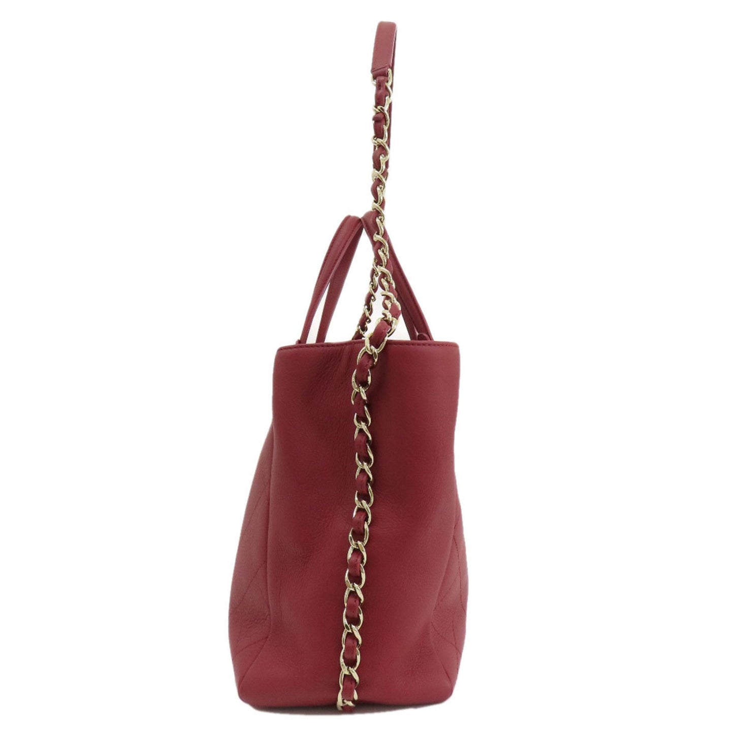 Chanel Bordeaux Leather Handbag ()