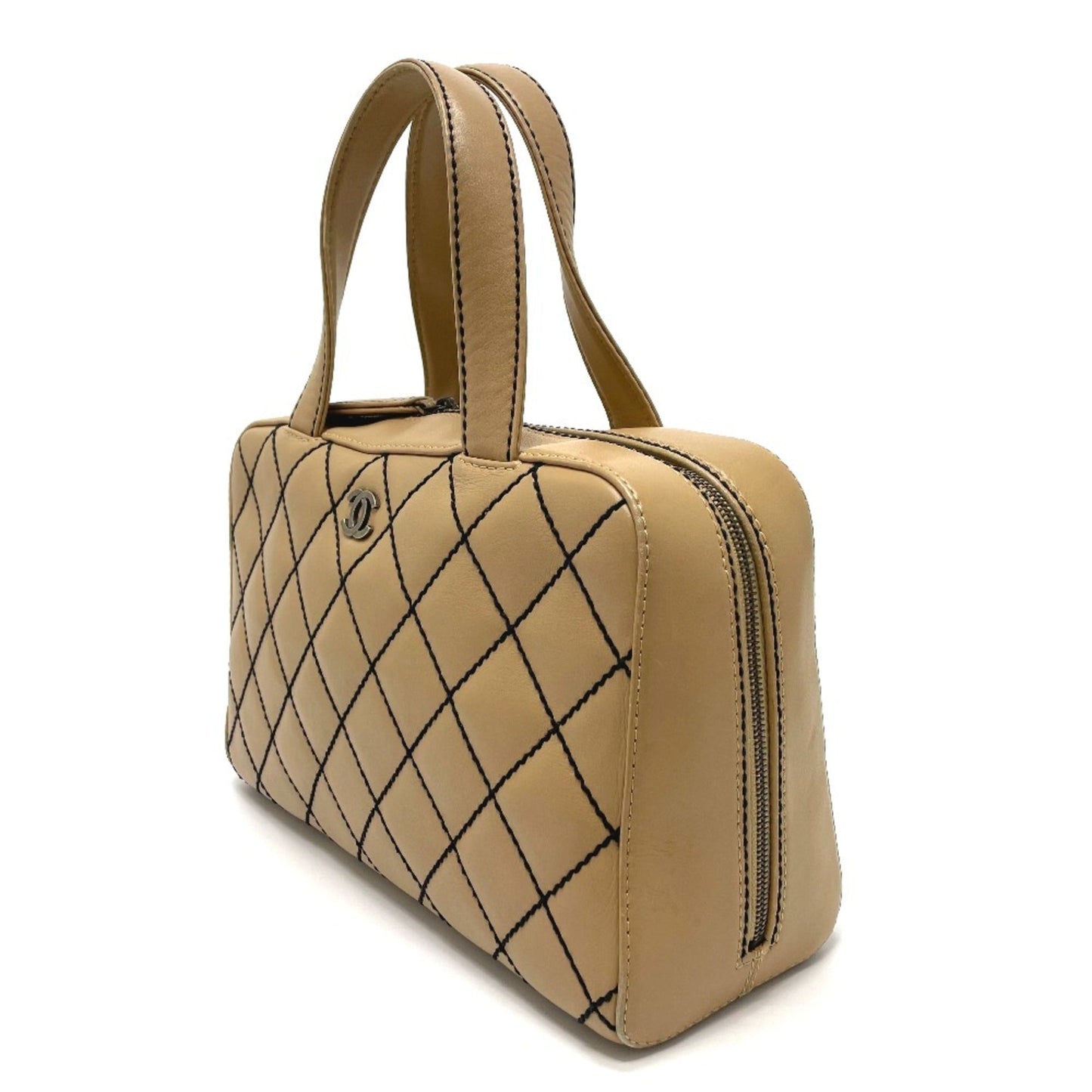 Chanel Beige Leather Handbag ()
