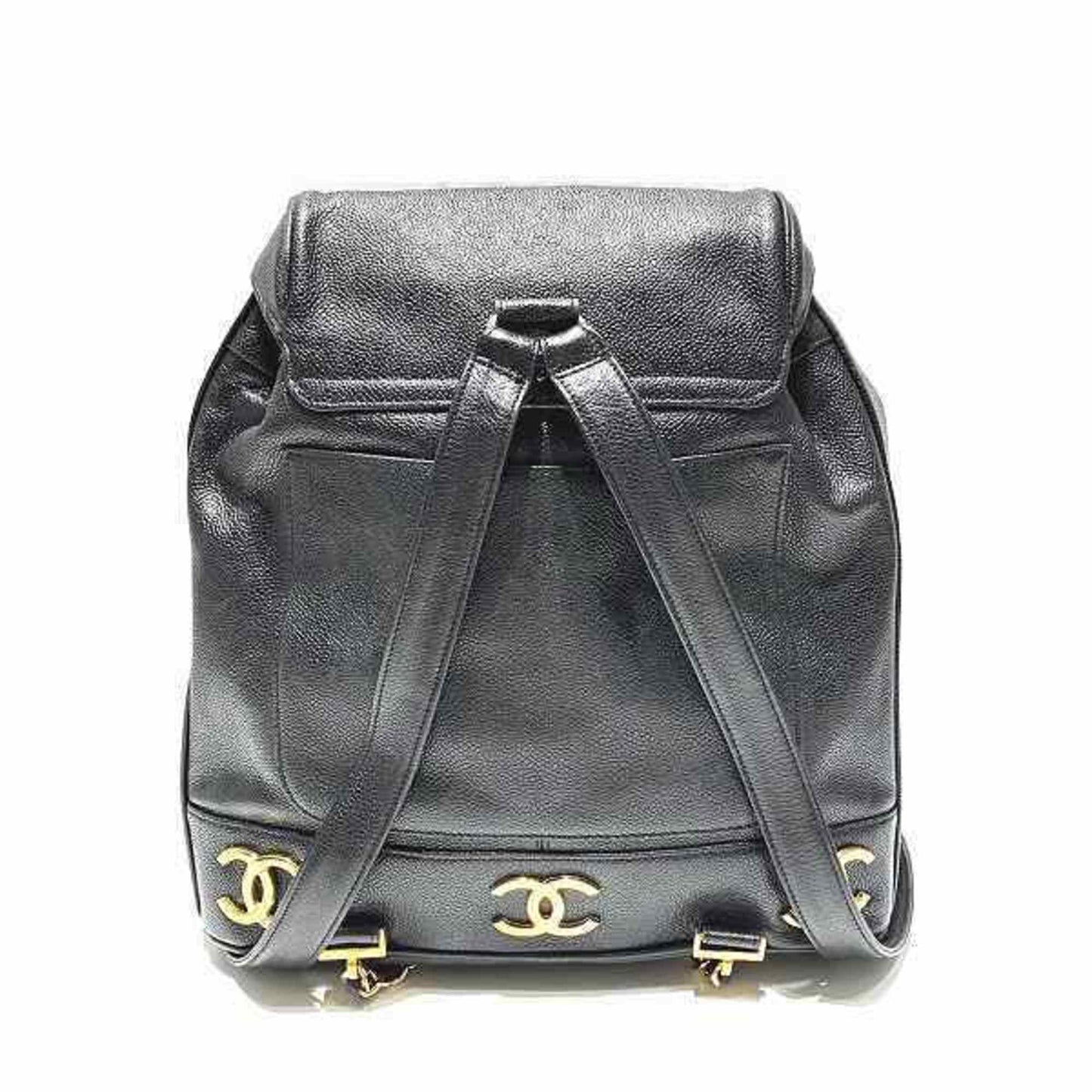 Chanel Black Grained Calfskin Backpack ()