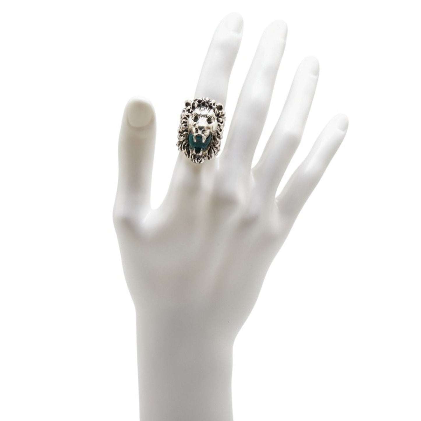 Gucci Green Silver Metal Band Ring ()