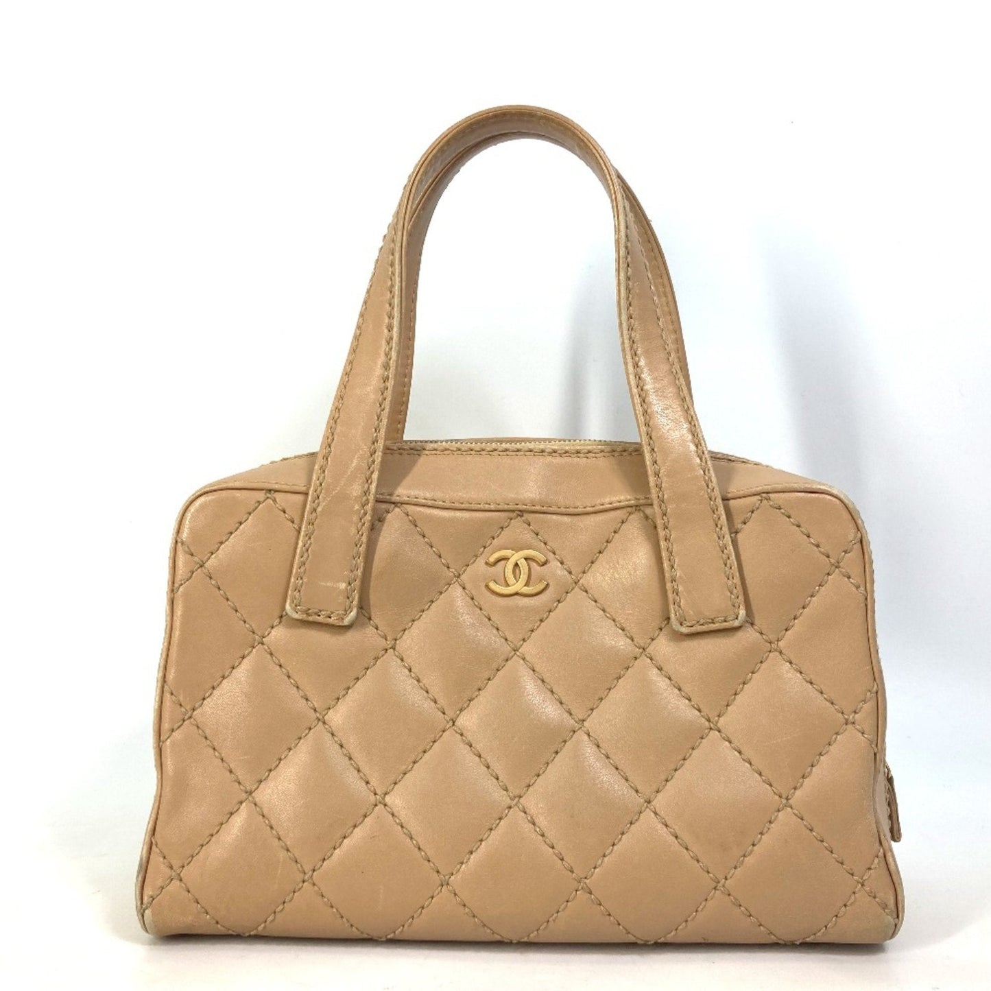 Chanel Beige Leather Handbag ()