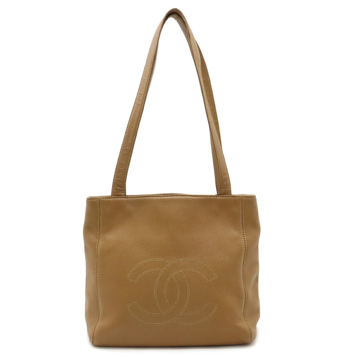 Chanel Camel Leather Shoulder Bag Tote Bag ()