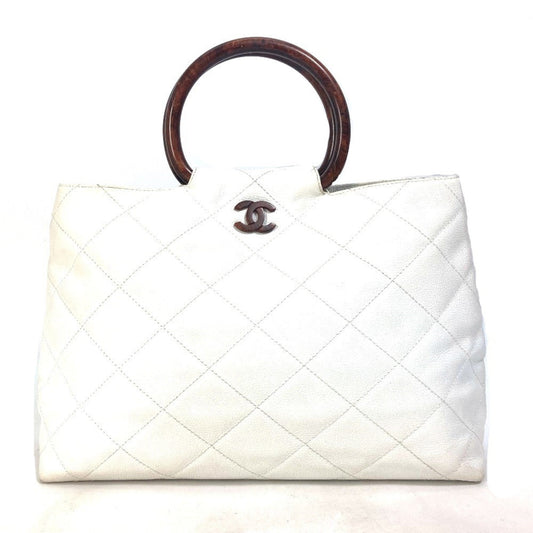 Chanel White Leather Handbag ()