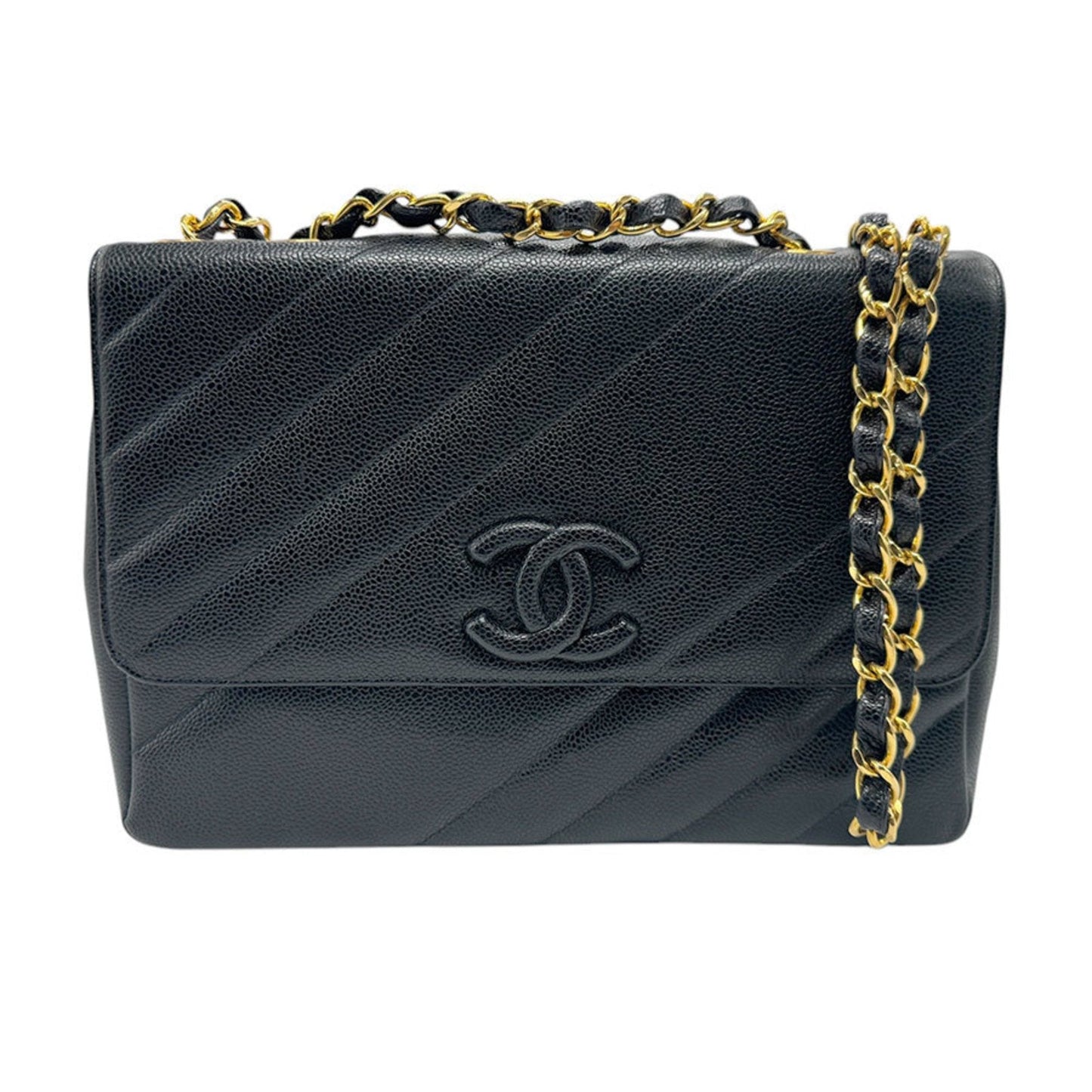 Chanel Black Caviar Leather Shoulder Bag ()