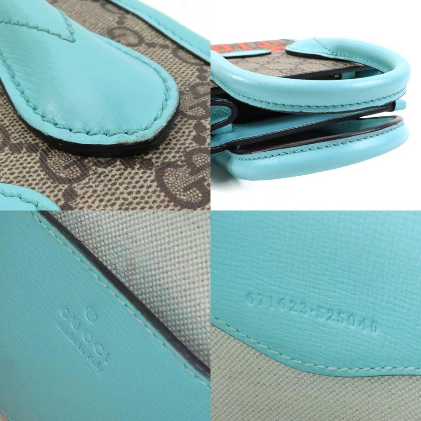 Gucci Blue Brown Gg Supreme Handbag Shoulder Bag ()