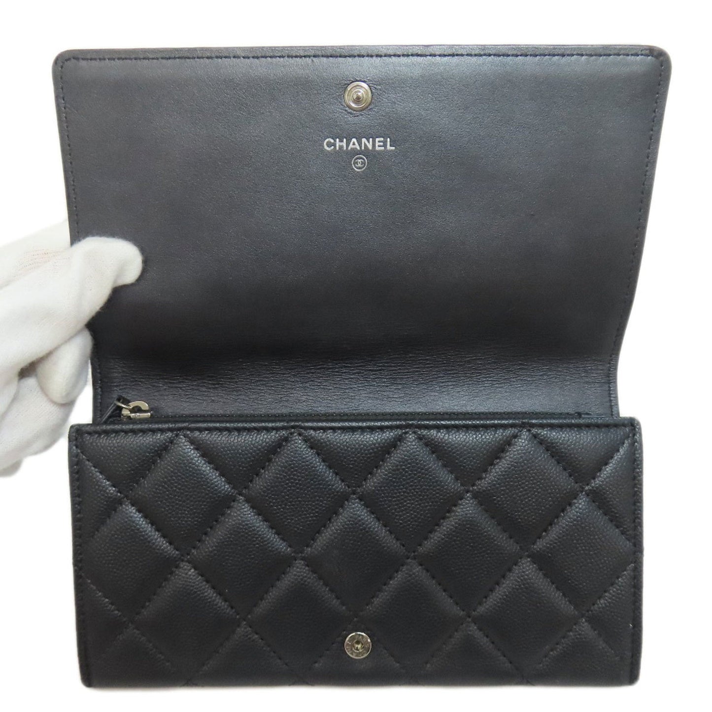 Chanel Dark Gray Long Wallet (Bi-Fold) ()