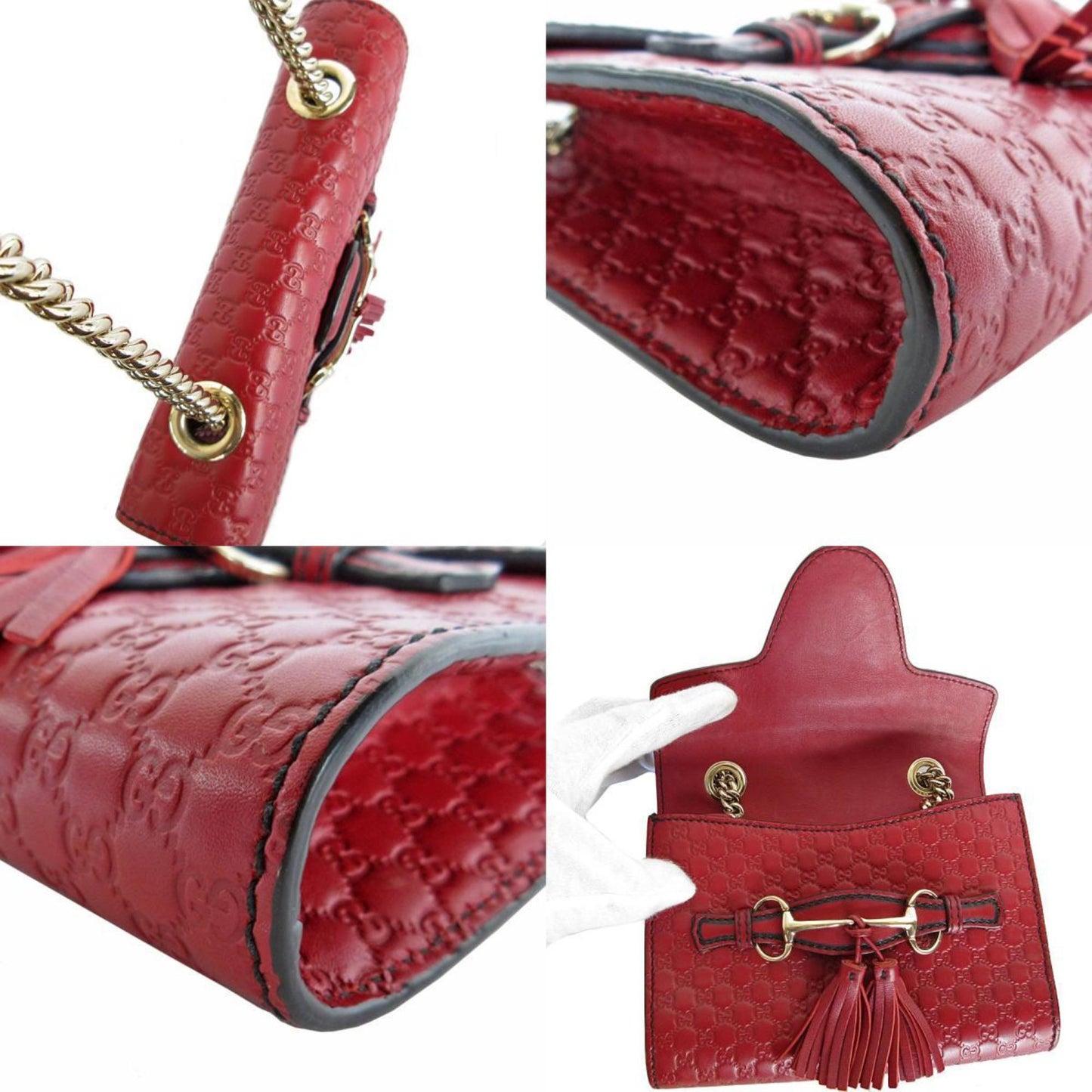 Gucci Bordeaux Leather Shoulder Bag ()
