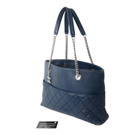 Chanel Blue Leather Shoulder Bag ()