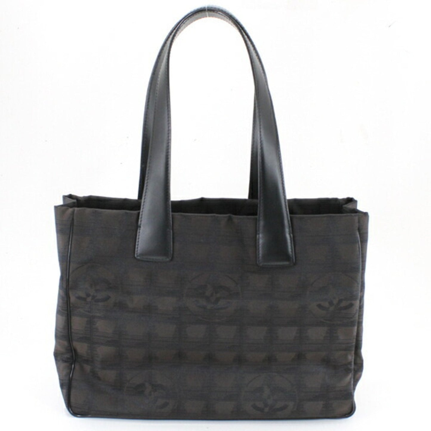 Chanel Brown Dark Brown New Travel Line Leather Handbag Tote Bag ()