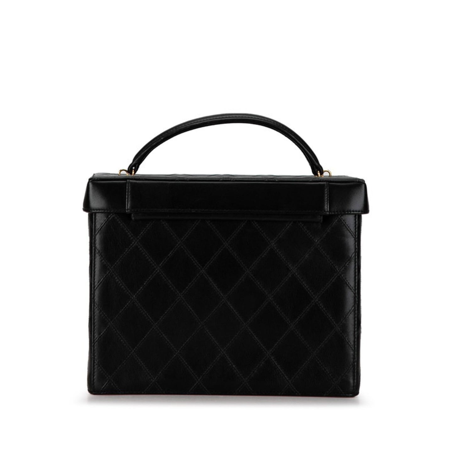Chanel Black Leather Handbag Shoulder Bag Vanity Bag ()