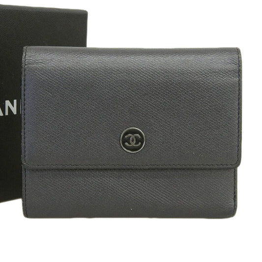 Chanel Black Leather Wallet (Tri-Fold) ()